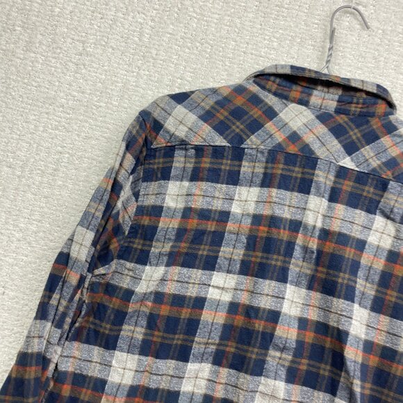 Billabong Shirt Mens M Blue / Brown Plaid Long Sleeve Flannel Core Fit / Stretch - Picture 13 of 14